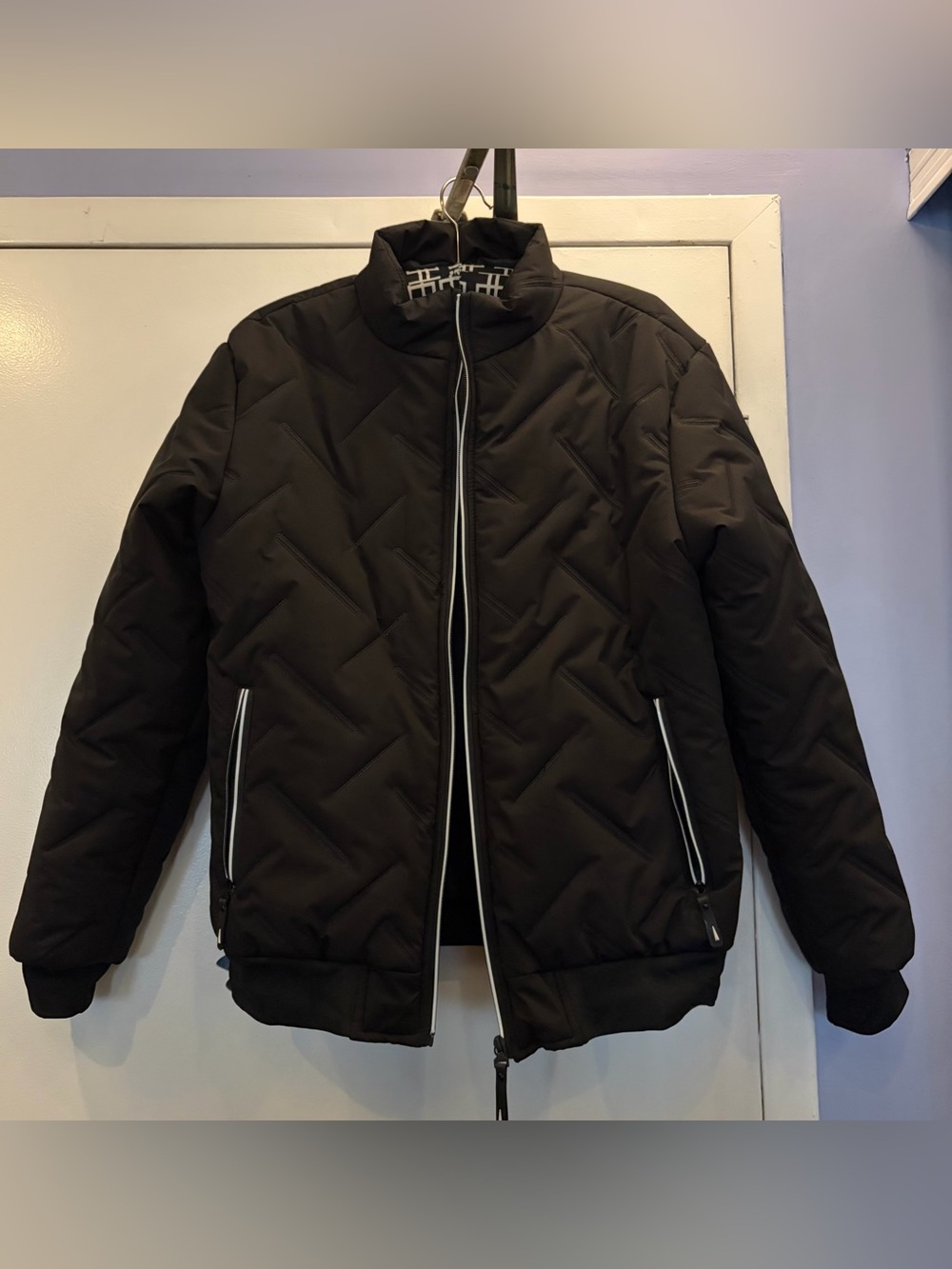 Black Quilted Bomber with Pockets